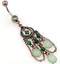 Body Accentz&trade; Belly Button Ring Navel Solitaire Chandelier Body Jewelry 14 Gauge