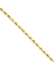 14k Gold 7mm D/C Rope with Barrel Clasp Chain 22 Inches