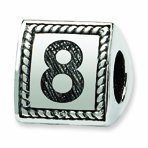 Sterling Silver Reflections Number 8 Triangle Block Bead (4mm Diameter Hole)