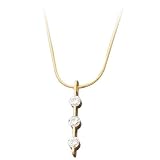 14K Yellow Gold Moissanite Pendant with Chain