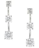  : THREE STONE CUBIC ZIRCONIUM EARRINGS
