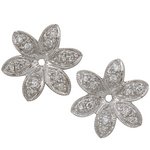 Review   / 1/6ctw Diamond Flower Earring Jackets