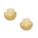 14K Yellow Gold Children's Shell Pierced Earrings (Pair)