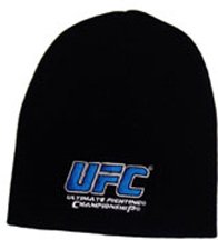 UFC Brand New Black with Blue Logo Knit Beanie