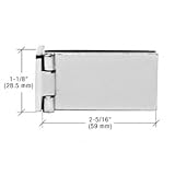 CRL Chrome Square Corner Light Duty Frameless Shower Door and Cabinet Hinge - Package