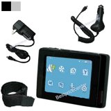 (4 in 1) Cowon D2 2gb 4gb Portable Media Player Silicone Skin Protective Case with Sports Adjustable Armband + Car Charger + Travel Charger for Cowon D2 2gb 4gb Mp3 Player(Many Color Available).