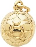 Soccer Ball Charm, Gold Plated Silver