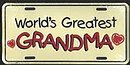 Review License Plate Shop  / Worlds Greatest Grandma License Plate