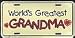 Worlds Greatest Grandma License Plate