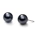 8mm natural color Black Tahitian south sea cultured pearl earring studs set in 14K yellow gold