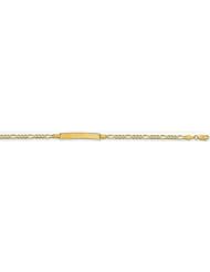 3mm 14k Concave Figaro ID Bracelet 8"