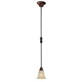 Capital Lighting 3561BB-252 Hill House Collection 1-Light Mini-Pendant, Burnished Bronze Finish with Mist Scavo Glass