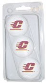 Central Michigan Chippewas (University Of) NCAA 15 Golf Ball Pack