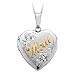 Ladies' Sterling Silver Heart Locket with 14kt. Gold Lettering