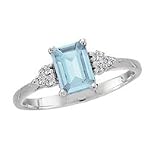 14kt. White Gold, Aquamarine & Diamond Ring