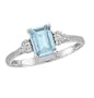 14kt. White Gold, Aquamarine & Diamond Ring (Size 7.5)