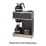 Pour-O-Matic Two-Burner Pour-Over Coffee Brewer, Stainless Steel, Black
