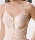 Elila Jacquard softcup posture front hook longline bra