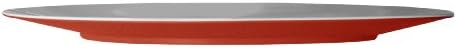 Mebel EA14-M02MV-RED Oblong Serving/Charger Plate in 2-Tone, Outside Red Inside White