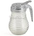 Glass Syrup Dispenser Chrome Top with Beehive Design