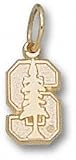 Stanford Cardinal Solid 10K Gold ''S'' Tree 3/8'' Pendant