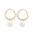 Sardelli - 14k Gold Polished Endless Hoops with Cultured Pearl Enhancer Earrings