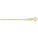14K Gold Square Box Pendant Chain, 0.5mm wide
