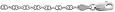 30" Sterling Silver Puffed Anchor Chain, 1/16" Thin, NICKEL FREE