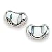 Plain shiny kidney bean Solid Sterling Silver Earrings