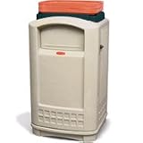 Rubbermaid 3963 Plaza Container with Tray Top - Black