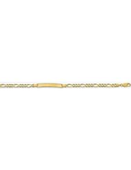 3.5mm 14k Concave Figaro ID Bracelet 8"