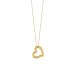 Solid 14k Floating Heart Necklace - 18