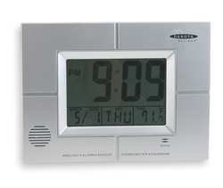 Dakota Designs 2CJA8 Digital Desk Top/Wall Clock w/Alarm, Gry