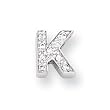 Sterling Silver CZ Initial K Slide
