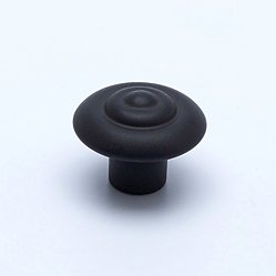 1 1/4'' Dia Knob w/Rings - Satin Black