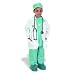 Green Junior Physician Outfit with Lab Coat, Scrub Set, and Stethoscope,  Size 4/6