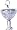 Wine Cup, 14K White Gold Diamond Charm