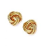 14k Yellow 8 mm Love-Knot Friction-Back Earrings