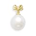 14k Yellow Gold Bow w/Cultured Freshwater Pearl Slide Drop