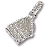 Accordian Charm in White Gold
