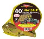 Keeper 04624 Heavy Duty 40' x 2 Ratcheting Tie Down, 10,000 lbs Rated Capacity with Double J-Hooks