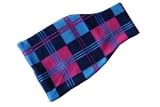Fleece Hot Water Bottle Cover in Traditional Check Aqua / Pink with Bottle