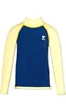 Navy/Yellow Solid Long Sleeve Rash Guard (2T, 20-28 lbs)