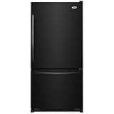 21RDOWKkTyL. SL160  Whirlpool Gold GB2SHTXTB 21.9 cu. ft. Bottom Freezer Refrigerator with Digital Temperature Control, Spillproof Shelving & Frost Free Defrost: Black on Black