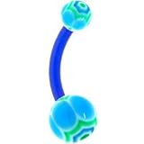 BIOPLAST Blue Lime MARRACAS Belly Ring