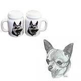Chihuahua, Smooth Large Salt and Pepper Shakers, Porcelain by Rosalinde (4')