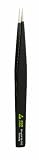 Wiha 44501 Stainless Steel Fine Point Professional ESD Precision Tech Tweezer with Static Dissipative Grip and Hypo Allergenic, 130mm Overall Length