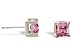 14K White Gold Genuine Square Pink Tourmaline Stud Earrings