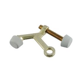  Hinge Pin Doorstop - Brass Hinge Pin Door Stop W/Rubber - 25-B4614B