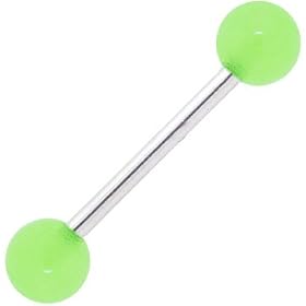 Neon Green GLOW in the DARK Barbell Tongue Ring by Glow Tongue Rings